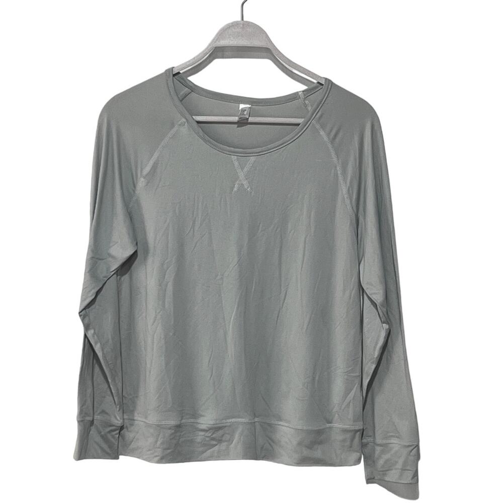 FLORA NIKROOZ WOMENS SMALL LIGHTWEIGHT LONG SLEEVE PAJAMA TOP ONLY GREY
